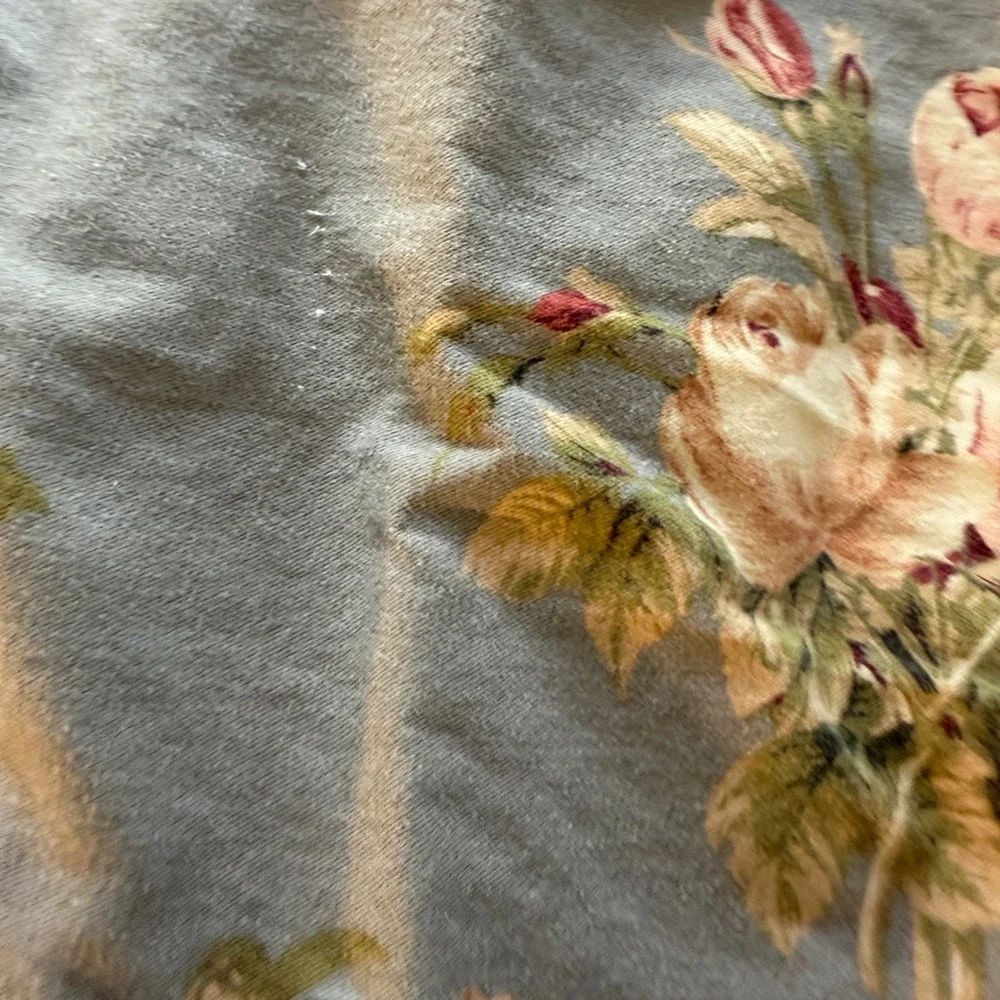 Chaps Home Hudson Valley Blue Gray Floral Standard Pillow Shams Set of 2 Cotton